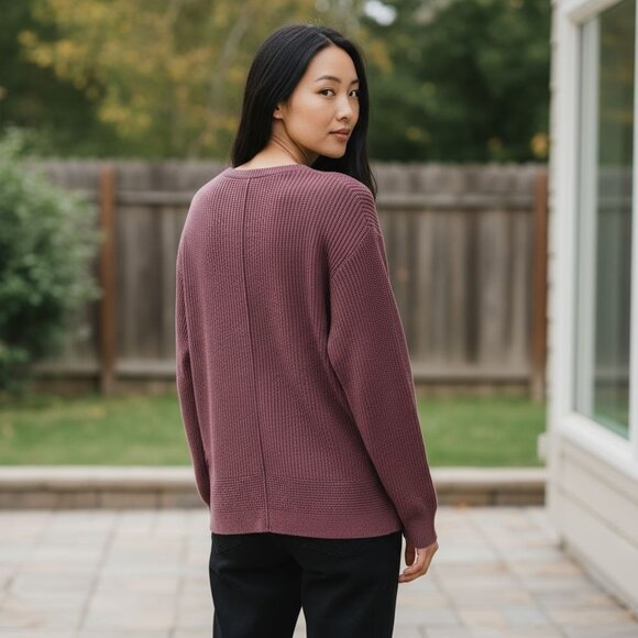 J.Jill Wearever Womens Small Ribbed Knit Pullover Sweater Smokey Plum - Picture 10 of 16